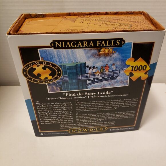 1000 Piece Puzzle Dowdle Niagara Falls Painting The Town with Poster Map Box - Picture 9 of 10